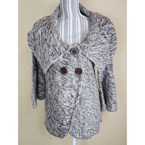 Vertigo Paris  Mohair Wool Blend Coat Cardigan Size M‎ Brown Gold Specks